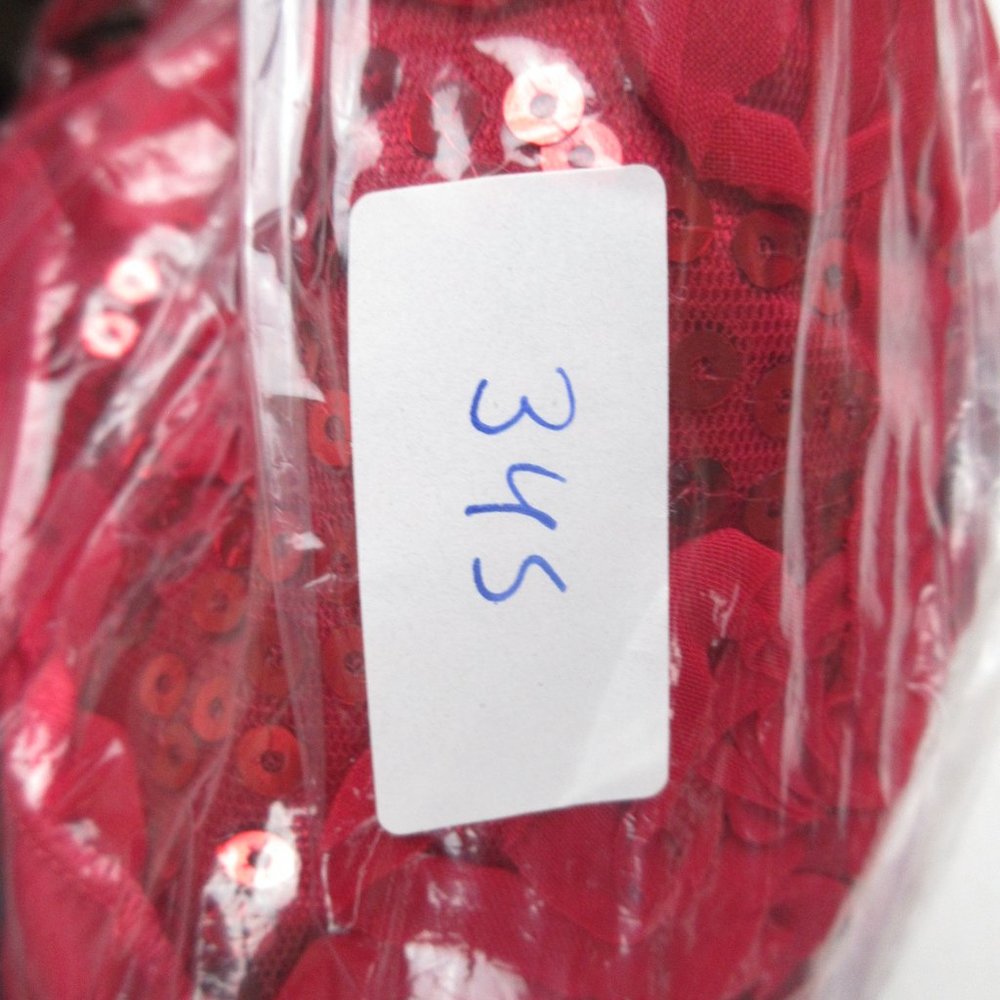 American Princess Red Sequin Sleeveless Dress Size G10 Rosette Floral Embroidery - Picture 13 of 13